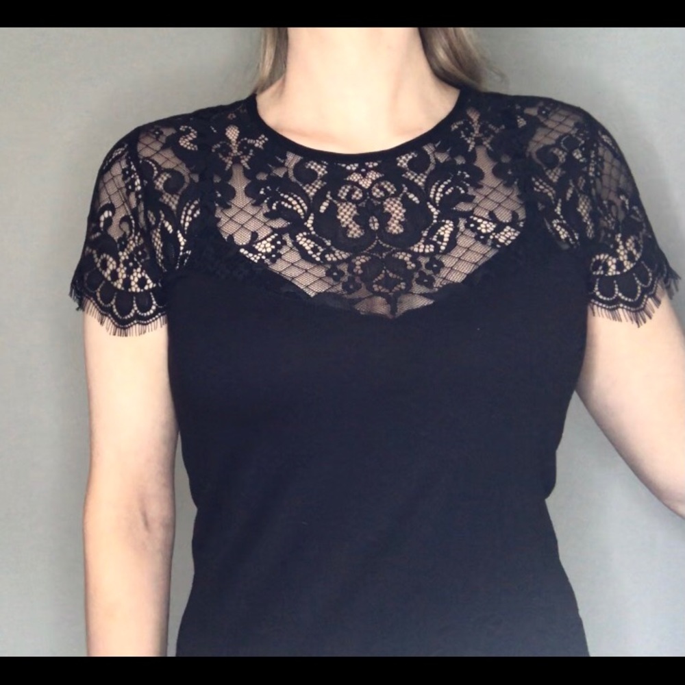 NEW Ralph Lauren Black Lace Top